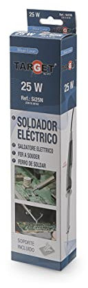 TARGET - Soldador Eléctrico - Estaño - 230V - 50Hz - Electrónica - Estañador | Con Soporte y Puntas Larga Duración (25 W)