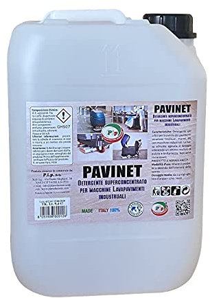 PIP Detergente Macchine Lavapavimenti Pavinet, Concentrato, TK UN LT..10 = Kg. 10,8 Pavimento Industriale, Piscina, Marmo, Ceramica, Linoleum, Cemento
