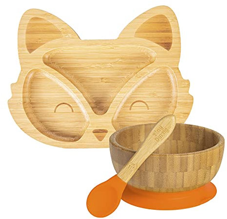 Tiny Dining Kinderbambusseckt -Fuchs -Dinner -Set - Orange