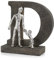 Moritz Skulptur Vater und Kind | Tochter | Sohn | 22 x 8 x 25 cm | Dad and Child | Deko Aufsteller | Familien Dekoration | Buchstabe I schwarz