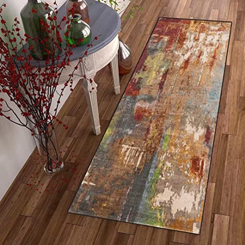 DTUQYX Läufer Lang Flur rutschfest Teppich Küche 70 x 450CM, Polyester Waschbar und Dauerhaft, Schlafzimmer Muster Carpet, für Wohnzimmer Büro Esszimmer, Anpassbar Teppichläufer Meterware