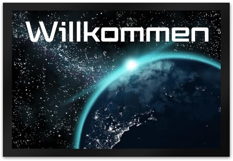 speecheese Willkommen im Weltall Fußmatte XL in 40x60 cm mit Weltraummotiv Fußabstreifer mit Planet im Universum als Geschenk für Weltraumfans die ihren Flur vor Verunreinigungen schützen