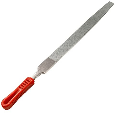 SI FANG Lima piatta diamantata, 200 mm, per levigatura in metallo, raspa per legno, affilatura a mano con manico in gomma, adatta per gioielli, metallo, piastrelle, vetro, pietra