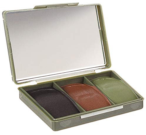 blntackle76 Tarnschminke Camouflage Set mit Spiegel Make Up Creme 3-Farben schwarz Oliv braun NATO genehmigt Chameleon Tarnung Survival Militär Armee