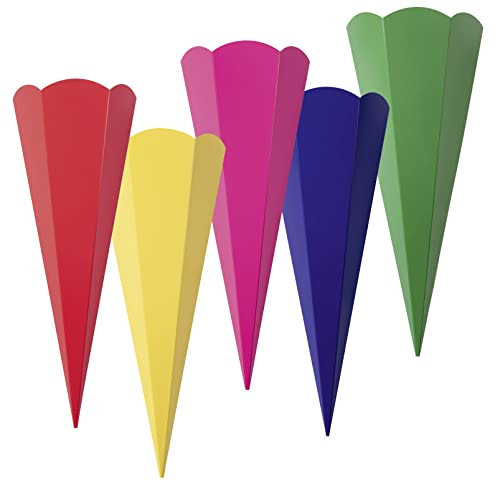 Schultüten Rohlinge, 400g/m², 68cm zum Stecken, 5 Stück, mint