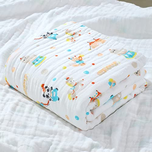 Musselin Babydecke 6 Lagig Kuscheldecke Baby Baumwolle Musselin Decke Kinder Wickeldecke Weiche Badetuch,Kinderdecke Decke für Neugeborene Mädchen Junge 110 x 110 cm (Panda)