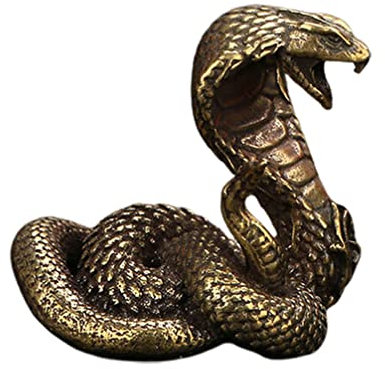 Schlange Schlangenstatue Messing Kobra- Schlangenfigur Sammlerskulpturen Reichtumsfigur Feng Shui Viel Glück Tischdekoration für Heimbüro Schlange Statue Decor