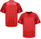 MESOSPERO Blanko-Fußball-Trikot, Herren 90er Jahre Hip Hop für Party Übung Sport T-Shirt Schwarz Weiß Rot Grün S-3XL, #Blank-Rot, L