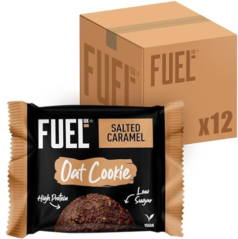 FUEL10K Salted Caramel Breakfast Oat Cookie, High Protein and Fibre, 50 g (Pack of 12)