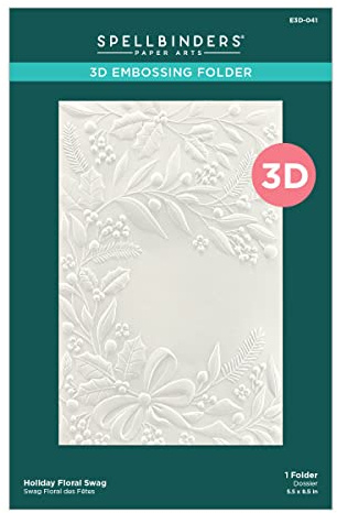Spellbinders E3D-041 Holiday Floral Swag 3D Embossing Folder from The Christmas Collection
