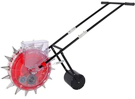 RNQZ Hand-Push Roller Seed Planter, Garden Seeder Row Planter, Metal Precision Garden Push Seeder, für die Aussaat von Samen, Landwirtschaft,12 Holes