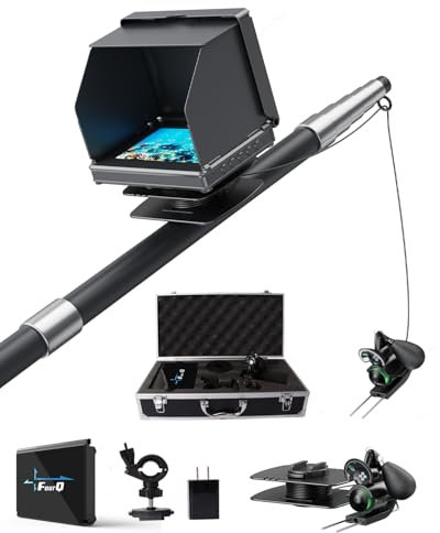 fourq Underwater Fishing Camera,Fishing Camera Ice Fishing Camera 5.0inch Hd 1080p LCD Display Underwater W/ 10000mah Li-Battery,30m/100ft Cable and 12pcs Ir Lights for Boat Lake Kayak Ice Fishing