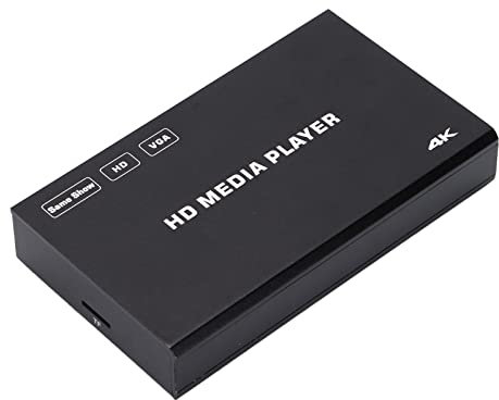 Lettore Multimediale Digitale, Lettore Multimediale 4K 60FPS con Telecomando, Supporta Registrazione in, Uscita, VGA (Spina europea)