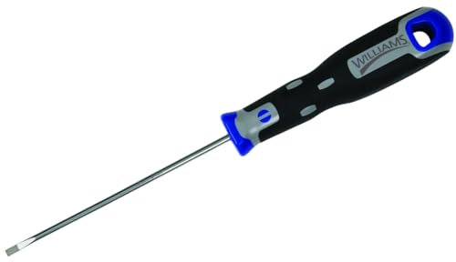 Williams JHWSPR-C-18-8 Supertorque Schrank-Schlitzschraubendreher, 1/8-Zoll-Spitze, 20,3 cm Klingenlänge, 31,8 cm Gesamtlänge, Drei-Komponentenkomfortgriff