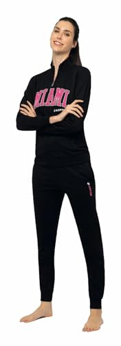 LOTTO Tuta Donna in Felpa Estiva - Tuta Donna Completa - Sportiva - Leggera Morbida per il tuo massimo comfort (5010 NERO, XL)