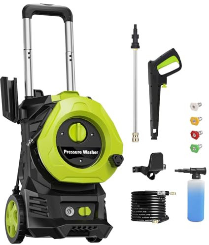 Idropulitrice elettrica 4800PSI-Max 2,9 GPM idropulitrice con tubo da 25 piedi, cavo di alimentazione da 16,4 m, per lavaggio auto, blu, pulizia ideale per giardino