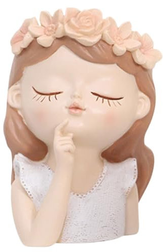 Fairy Sukkulenten Blumentopf - SüßEs MäDchen Gesicht Pflanzer Aus Hochwertigem Resin FüR Kreative Gartenideen 11X7.5X7.5Cm