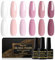 Shining She UV Nagellack Set, 6 Farben Weiß Babyrosa Nuderosa Dunkelrosa Uv Gel Nagellack Soak-Off UV nagellack für Anfänger Nail Salon DIY,8ML