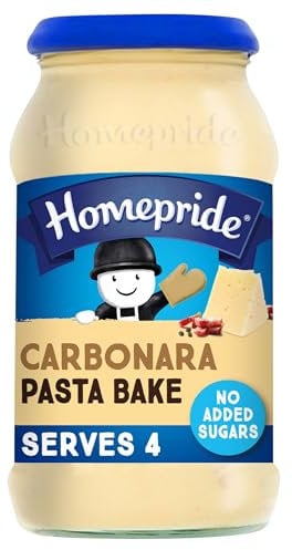 Homepride Carbonara Pasta Bake Sauce, No Added Sugars, 485 g Jar (Pack of 1)