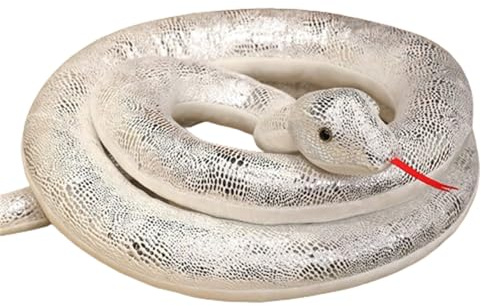 champracer Schlange Plüschtiere, glänzende Schlange Plüschtiere, große Schlange Spielzeug, Plüschtiere, Plüsch Schlange Spielzeug sind Geschenke für Kinder. (Weiß,160 cm)