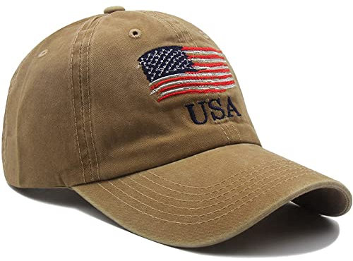 Keuyeo Unisex Usa Flagge Baseball Cap Sommer Militär Papa Hut American Independence Day Outdoor Sport Caps Lässige Verstellbare Hüte