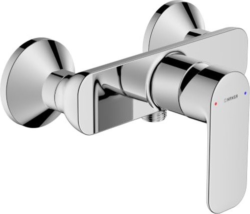 HANSA HANSABASIC Duscharmatur, Wandmontage, chrom, 55450103 | Mischbatterie mit Temperatur- und Wassermengenbegrenzer |Aufputz I G 1/2 Standard-Anschluss für Duschschlauch | DVGW
