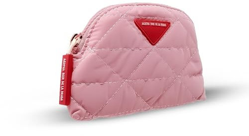 Agatha Ruiz de la Prada Rosa gepolsterte Nylon-Geldbörse mit Rhombus-Detail-Reißverschlüssen, Logo. Taschengröße: 9 x 8 x 5 cm. Ideal für Münzen, Scheine, Karten... Frauen.