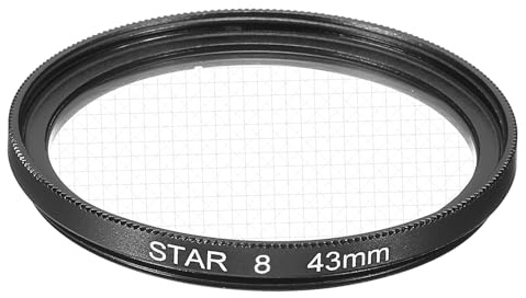 sourcing map 43mm Star Lens Filter, Starburst Lens Filter 8 Points Star Camera Lens Filter for Night Scenery Glassworks