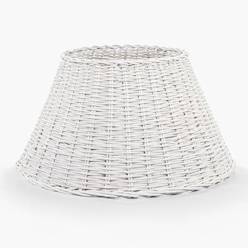 Blumixx Jupe de sapin de Noël en osier - Blanc - Couverture pour support de sapin de Noël - Diamètre supérieur : 35,5 cm - Diamètre inférieur : 65 cm - Hauteur : 30 cm