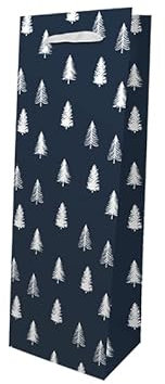Christmas Bottle Bags, Pack of 2, Assorted Designs, 35.5cm Height (Navy)