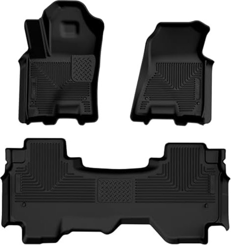 Husky Liners Weatherbeater 94571 Fußmatten, passend für Dodge Ram 1500 Quad Cab, vorne und 2. Reihe, 3-teilig, Schwarz