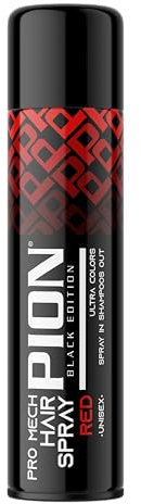 Pion Black Edition Pro Mech Red Temporary Hair Color Spray 150 ml - Ultra-Farben, Rot Semipermanentes Haarfärbesprays
