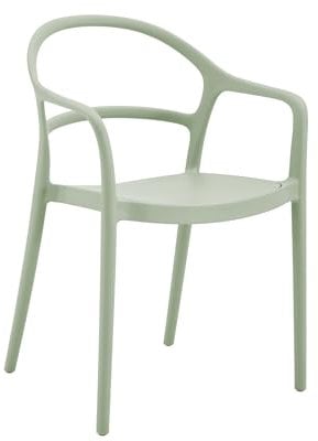 Rebecca Mobili Sedia Impilabile, Sedia da Giardino, Verde Chiaro, Polipropilene, Salvaspazio, Design Moderno, per Casa Esterno - Misure HxLxP: 81 x 57 x 51,5 cm - Art. RE7193V2