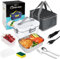 Lunch Box Scaldavivande Elettrico Portatile,12V/24V/220V~240V 1.8L 75-100W Porta Pranzo in Acciaio Inox,Con spazzola per la pulizia, cucchiaio e forchetta,Adatto per l'uso su automobili/camion/uffici