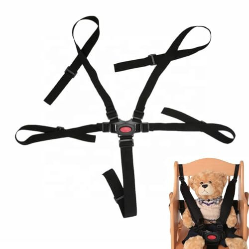 KUMSODE 1Pcs Arnes Seguridad Silla Niño, Cinturón de Seguridad para Bebé, Arnés de Seguridad de 5 Puntos para Niños y Niños, Correa Segura para Silla,trona