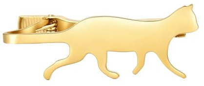 STJARNA Katze Krawattenklammer Edelstahl Silber Schwarz Golden Männer einzigartige Geschenkbox