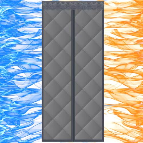 Magnetischer Thermovorhang Türvorhang Isolierend Schatten für Kälte & Wärme Verdunkelungsvorhang für Wohnzimmer & Schlafzimmer ohne Bohren Windabweisendes Design