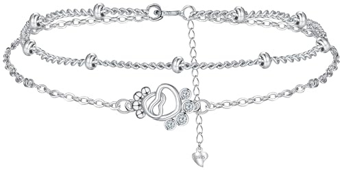 BerriBling Armband Damen 925 Sterling Silber Doppelkette | Kreatives Schmuck für Frauen Geschenk ｜ Hypoallergene ｜ Adjustierbar (16+4cm)