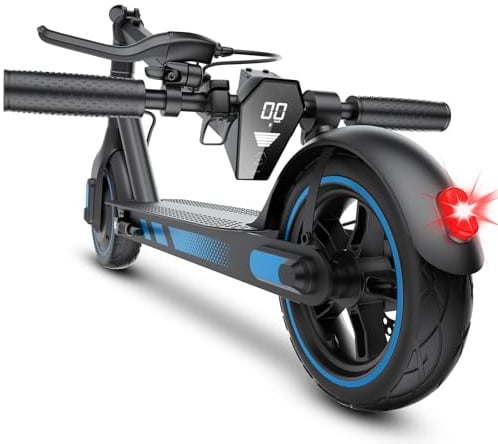 Monopattino Elettrico per Adulti, Pneumatici 10, Motore Potente 500W, Autonomia fino a 38 km, Velocità Massima 25 km/h, Doppio Sistema di Illuminazione e Freni a Tamburo, Controllo via App Smart