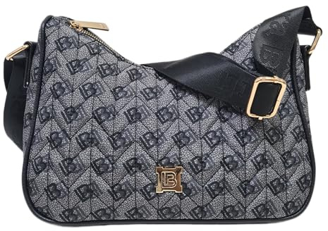 Laura Biagiotti Borsa Donna Linea Iselin, Nylon Trapuntato Impermeabile, Logo LB, Tracolla Regolabile, Dimensioni 29x10x17 cm, Dettagli Dorati, Scomparto con Zip ART.LB25W-105-1