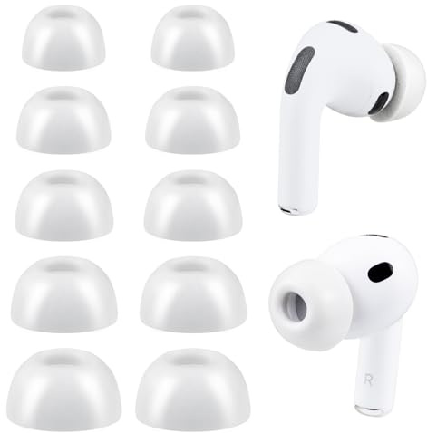 SOULWIT 5 Pairs Memory Foam Eartips for AirPods Pro 3 (3rd Generation 2025), Pro3 Replacement Earbud Ear Tips Accessories (Ash White/Assorted)