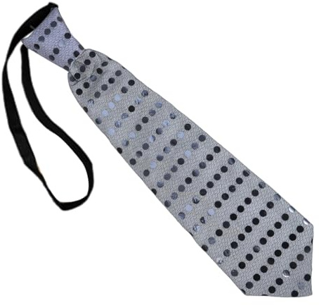jklymm Unisex LED Krawatte mit blinkendem Licht, vorgebunden, glänzende Pailletten, elektrisch leuchtende Krawatte, Krawatte für Weihnachten, Party, Club, LED Krawatte