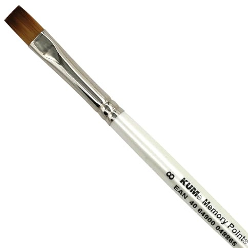KUM - Aquarellpinsel Memory Point Flach Größe 8 | Malpinsel für Künstler, Künstlerbedarf für Aquarellmalerei und Watercolor