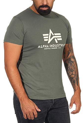 Alpha Industries Herren Basic T-Shirt, Grün, XL