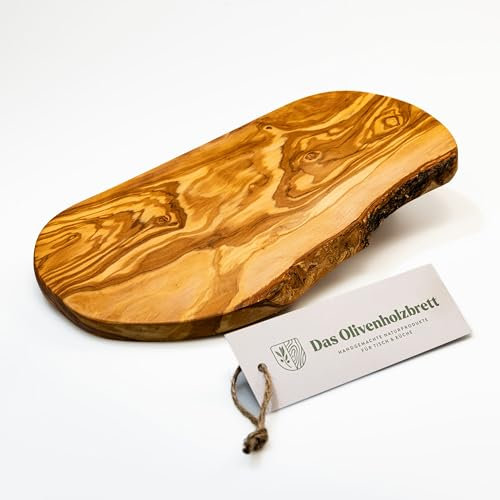 La Tabla de Cortar Madera de Olivo en Corte Natural Con sin Tratar Borde - 30cm