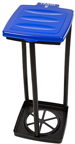 Wakeman Support de sac poubelle portable pliable pour ordures intérieure/extérieure (Bleu)