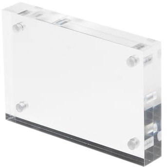 Deflecto 15mm Business Card Magnetic Block, Double Sided Acrylic | Double sided magnetic acrylic block for photos, signs and place cards. Clear freestanding picture display for any counter.