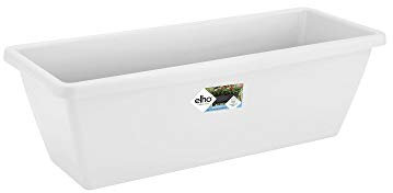 Elho Barcelona Trough 40 - Fioriera per Balcone esterno - Ø 39.5 x H 16.0 cm - Bianco/White