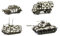 Schuco 452653000 Set Wintertarnung, M113, M47, Unimog S404, WV Kübel, Modellauto, Maßstab 1:87