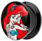 Piersando Ohr Plug Piercing Kunststoff Motiv Comic Picture Flesh Tunnel Ohrplug mit Tattoo Girl Arielle Schwarz Rot 6mm